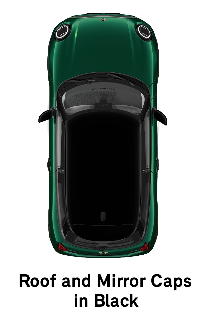 MINI Roof: Roof and Mirror Caps in Black