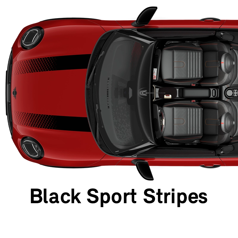 MINI Bonnet Stripes: Red Sport Stripes