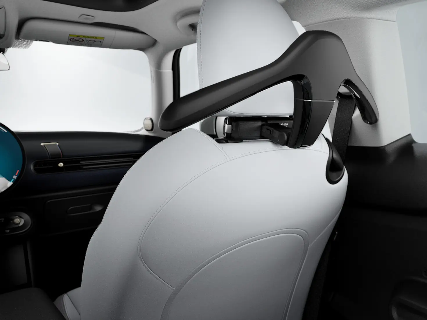 MINI Clothes Hanger in vehicle interior as part of MINI Travel and Comfort system.