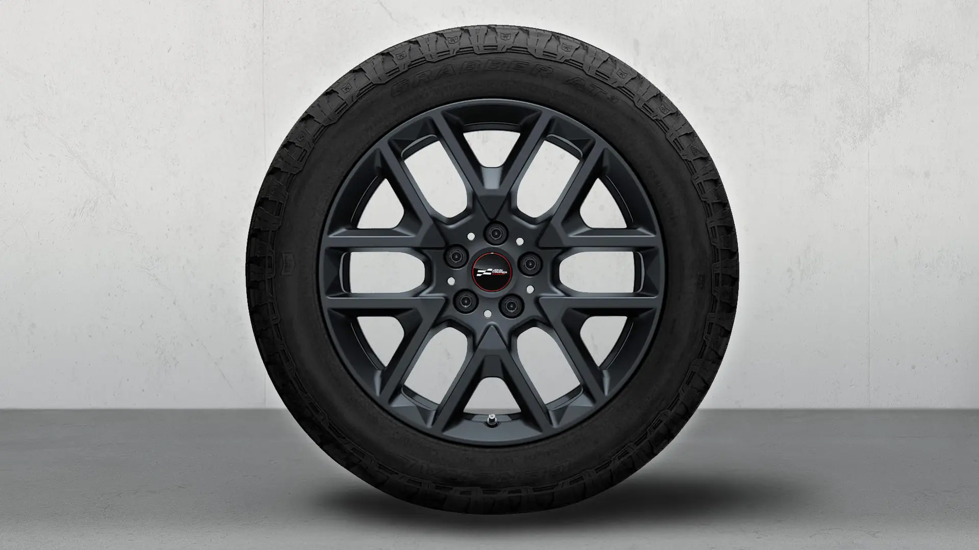 18" MINI John Cooper Works light alloy winter wheel, Y-spoke style 945 in Frozen Midnight Grey.