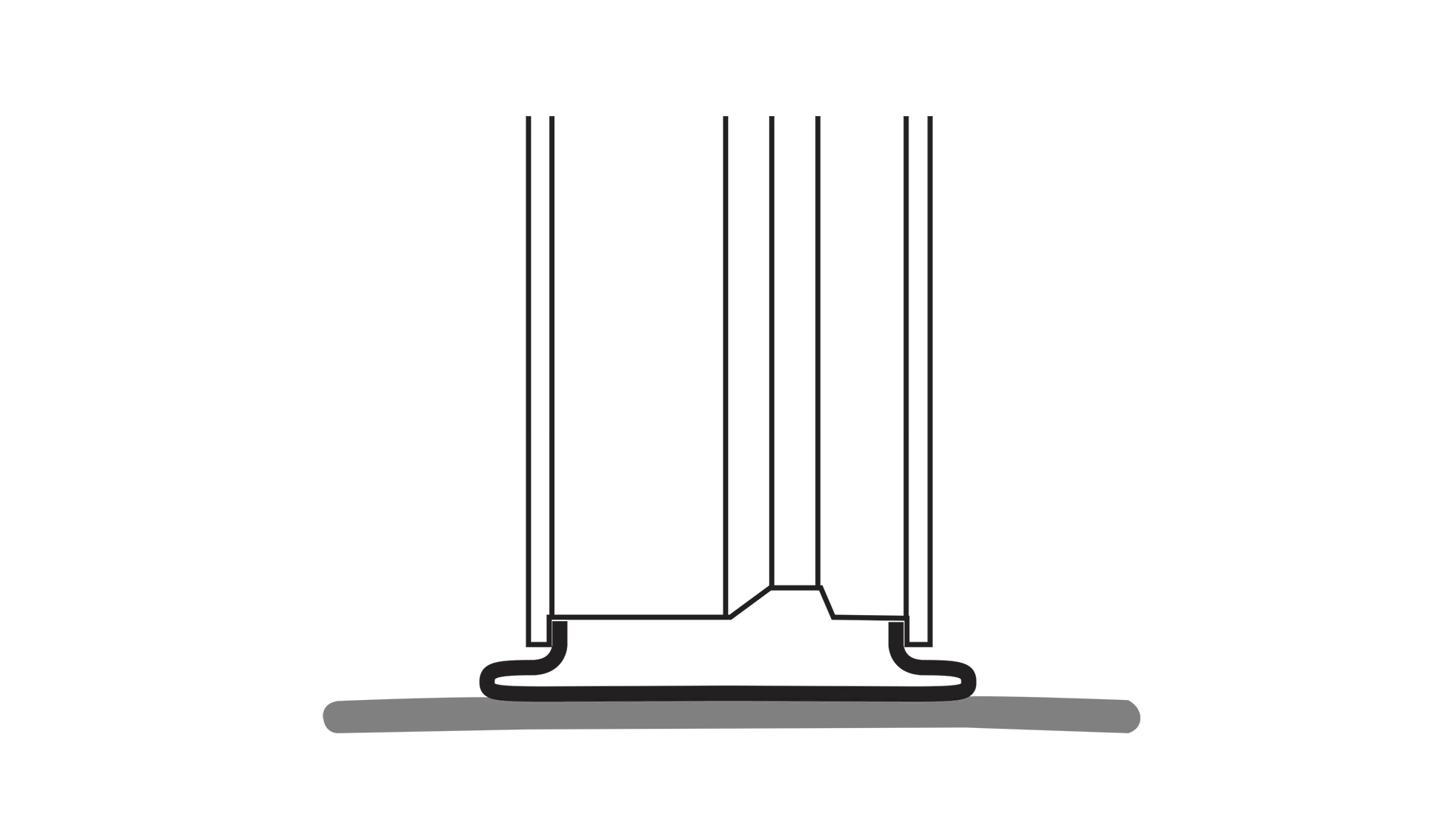 A tyre without run-flat technology deflates and loses its shape when punctured.